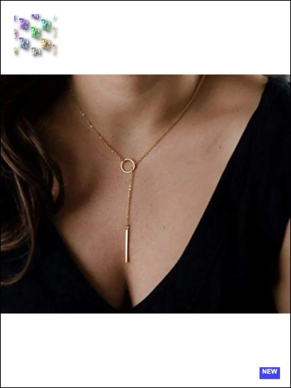 Gold Plated Dangle Earrings and Y-Necklace Set Delicate Layered Jewelry for